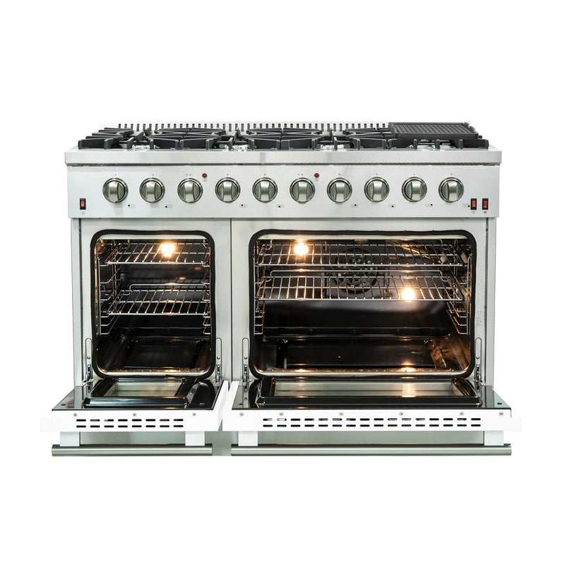 Forno 48 Inch Galiano Gas Burner / Gas Oven in Stainless Steel 8 Italian Burners (FFSGS6244-48)
