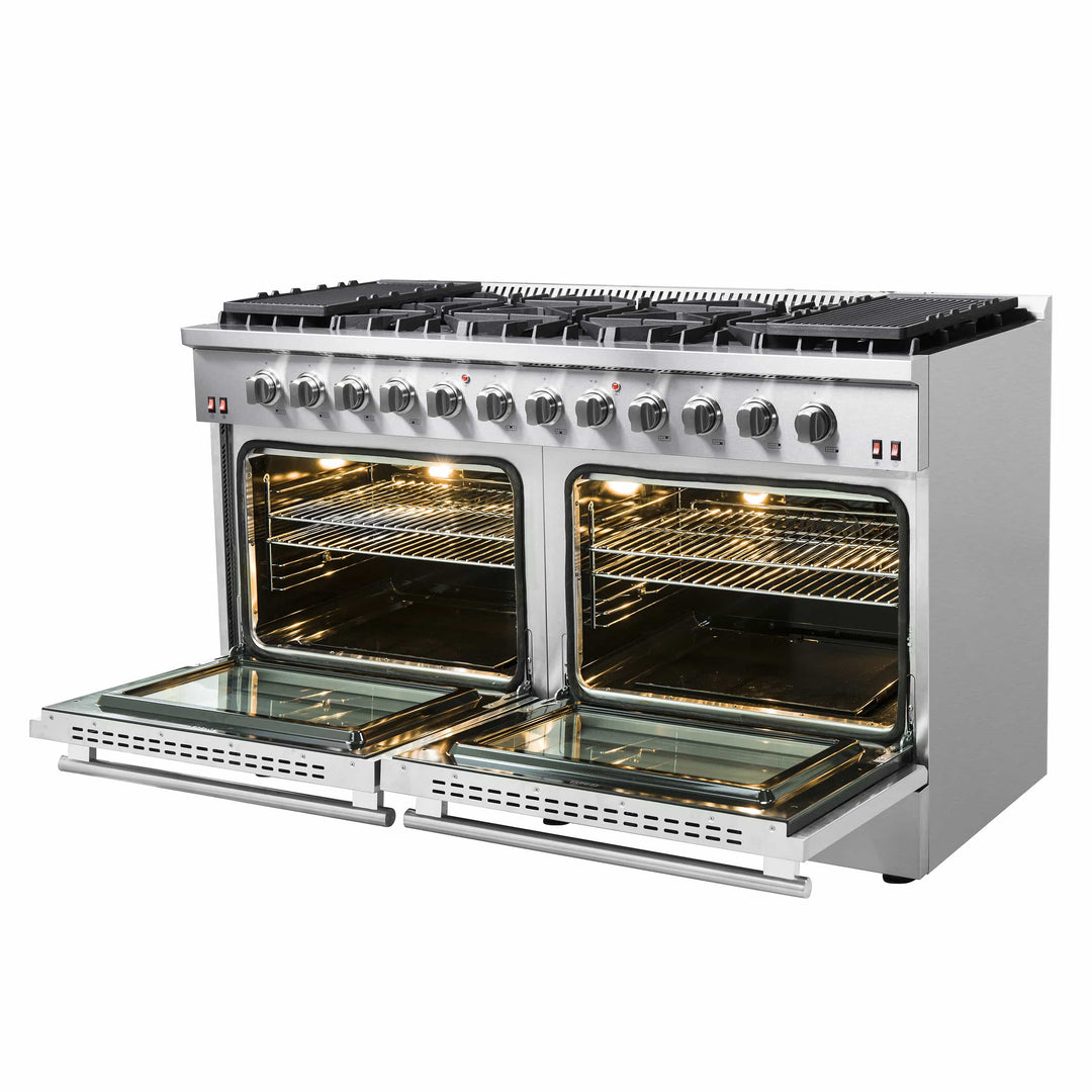 Forno Galiano 60 Inch Gas Range with 10 Burners in Stainless Steel (FFSGS6244-60)