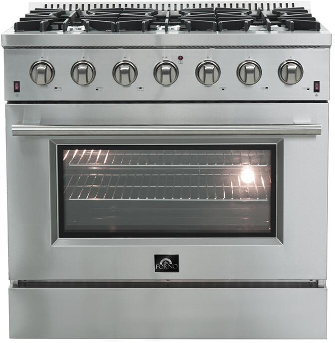 Forno 36″ Galiano Gas Burner / Gas Oven in Stainless Steel 6 Italian Burners, FFSGS6244-36