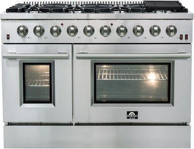 Forno 48 Inch Galiano Gas Burner / Gas Oven in Stainless Steel 8 Italian Burners (FFSGS6244-48)