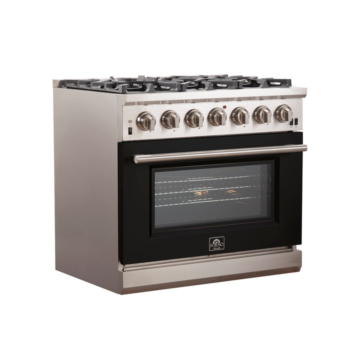 Forno 36 Inch Pro Series Capriasca Gas Burner / Gas Oven in Stainless Steel 6 Italian Burners (FFSGS6260-36)