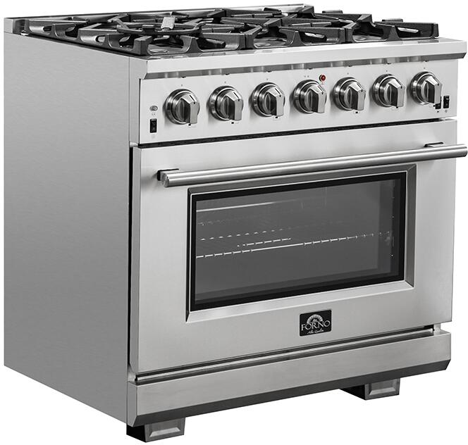 Forno 36″ Pro Series Capriasca Gas Burner / Gas Oven in Stainless Steel 6 Italian Burners, FFSGS6260-36