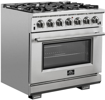 Forno 36 Inch Pro Series Capriasca Gas Burner / Gas Oven in Stainless Steel 6 Italian Burners (FFSGS6260-36)