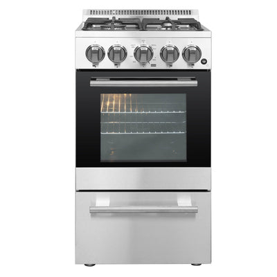 Forno 20 Inch Lamazze Gas Range with 4 Burners and 21,200 BTUs in Stainless Steel (FFSGS6265-20)
