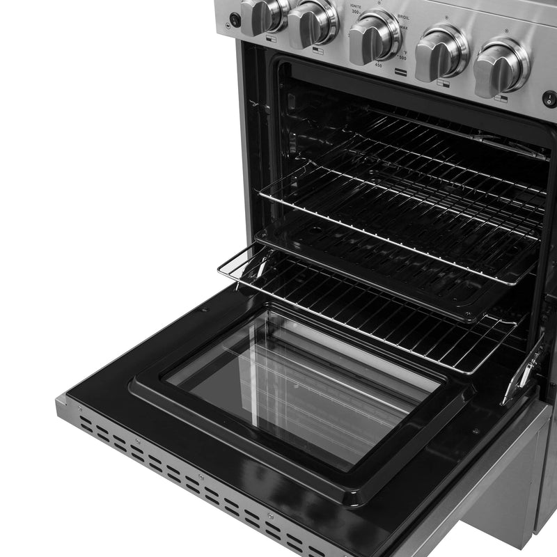 Forno 24 Inch Gas Range with 4 Burners and 38,000 BTUs in Stainless Steel (FFSGS6272-24)