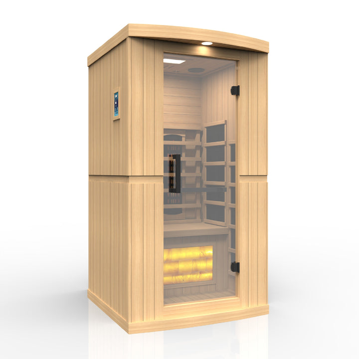 Golden Designs 1-2 Person Reserve Edition Full Spectrum Sauna with Himalayan Salt Bar GDI-8010-02