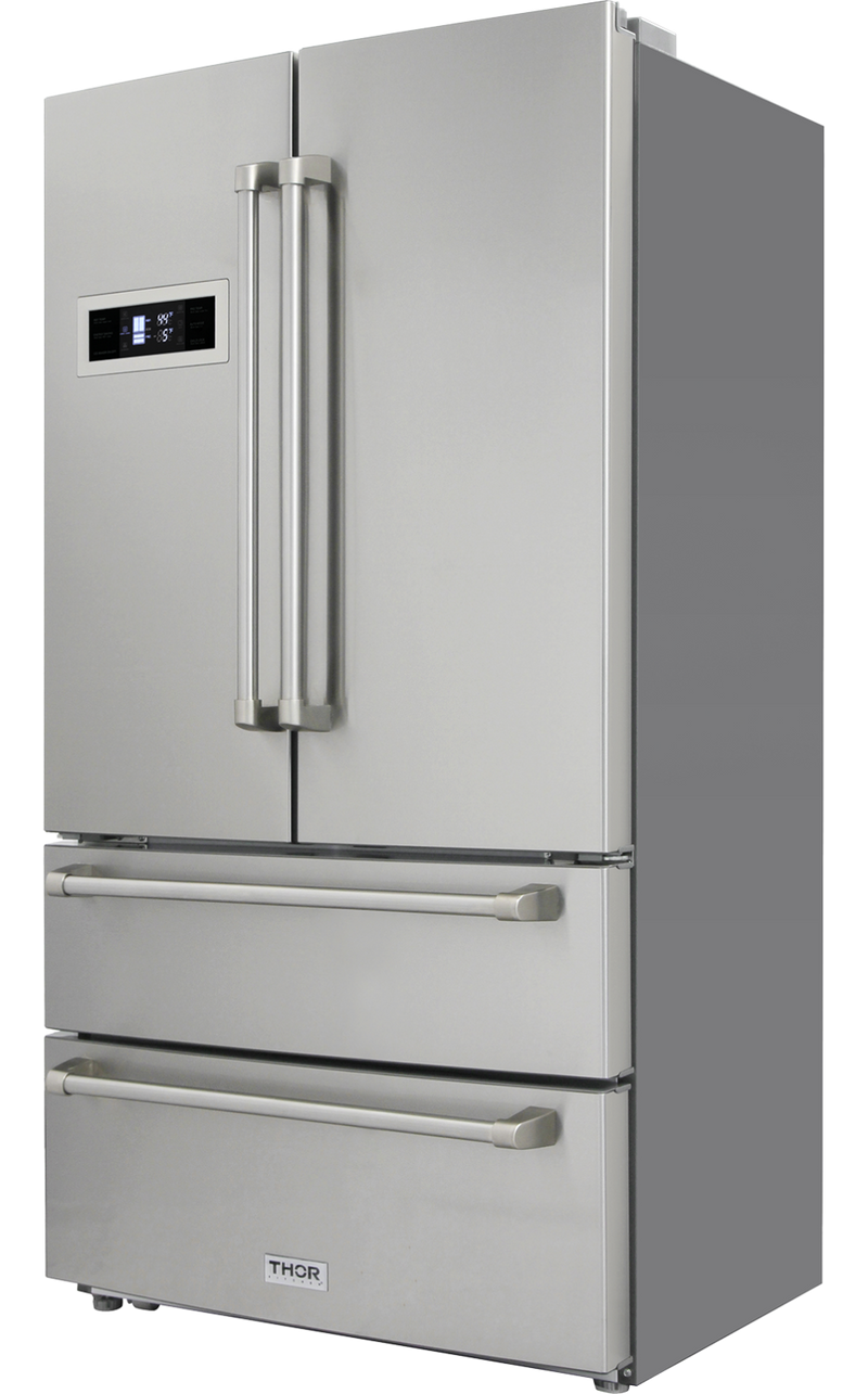 Thor Kitchen 36 Inch Professional French Door Refrigerator in Stainless Steel Counter Depth (HRF3601F)