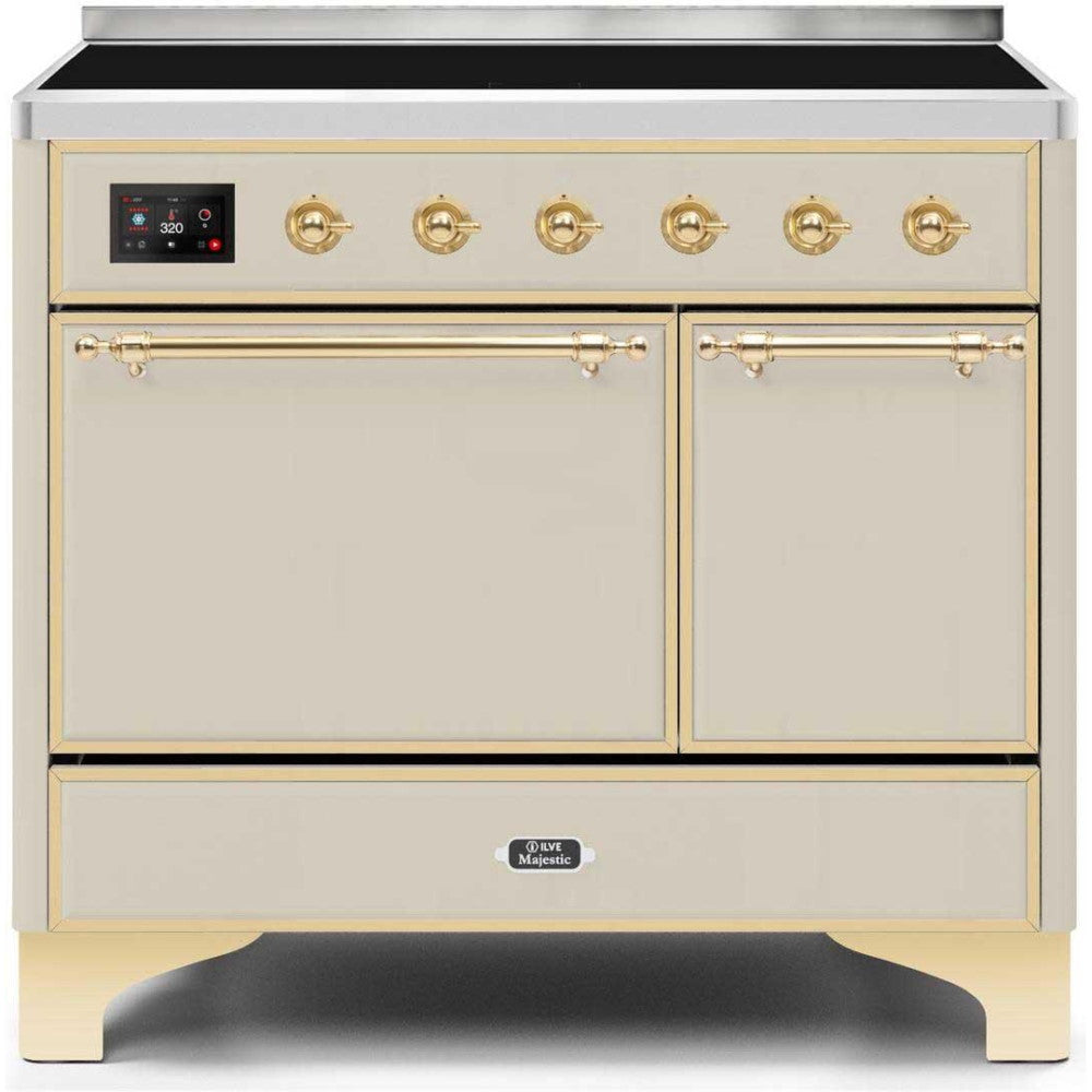 ILVE 40" Majestic II Series Freestanding Electric Double Oven Range with 6 Elements, Solid Door, Convection Oven, TFT Oven Control Display and Child Lock - UMDI10Q