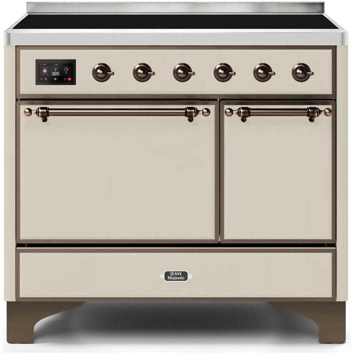 ILVE 40" Majestic II Series Freestanding Electric Double Oven Range with 6 Elements, Solid Door, Convection Oven, TFT Oven Control Display and Child Lock - UMDI10Q