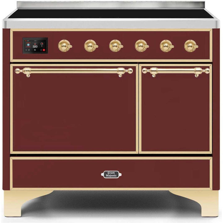 ILVE 40" Majestic II Series Freestanding Electric Double Oven Range with 6 Elements, Solid Door, Convection Oven, TFT Oven Control Display and Child Lock - UMDI10Q