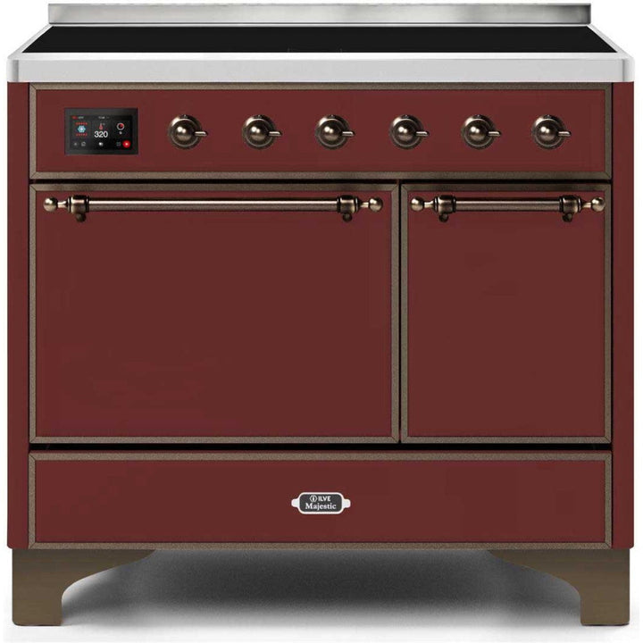 ILVE 40" Majestic II Series Freestanding Electric Double Oven Range with 6 Elements, Solid Door, Convection Oven, TFT Oven Control Display and Child Lock - UMDI10Q