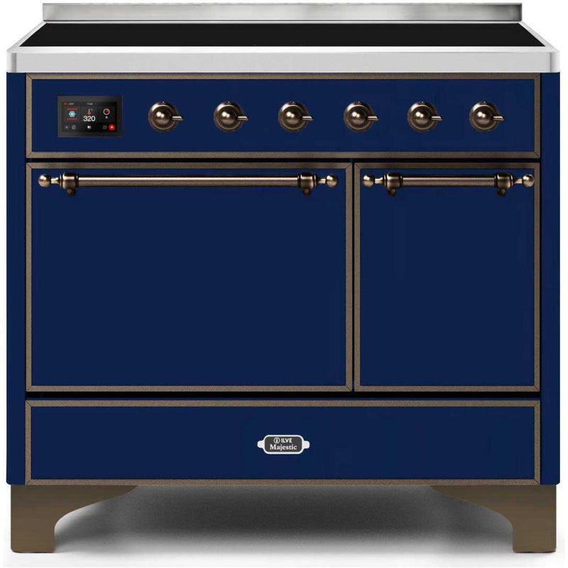 ILVE 40" Majestic II Series Freestanding Electric Double Oven Range with 6 Elements, Solid Door, Convection Oven, TFT Oven Control Display and Child Lock - UMDI10Q