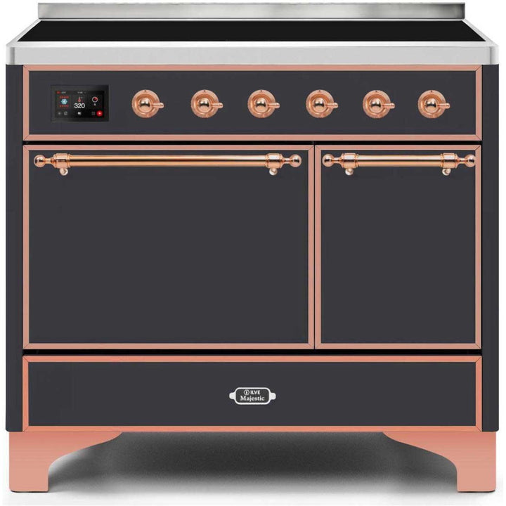 ILVE 40" Majestic II Series Freestanding Electric Double Oven Range with 6 Elements, Solid Door, Convection Oven, TFT Oven Control Display and Child Lock - UMDI10Q