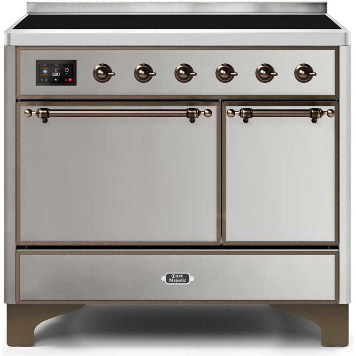 ILVE 40" Majestic II Series Freestanding Electric Double Oven Range with 6 Elements, Solid Door, Convection Oven, TFT Oven Control Display and Child Lock - UMDI10Q