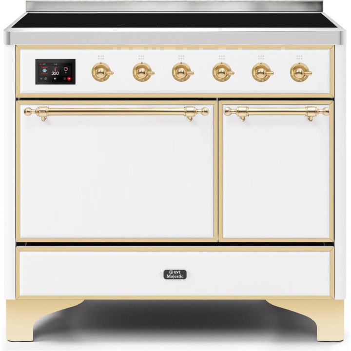 ILVE 40" Majestic II Series Freestanding Electric Double Oven Range with 6 Elements, Solid Door, Convection Oven, TFT Oven Control Display and Child Lock - UMDI10Q