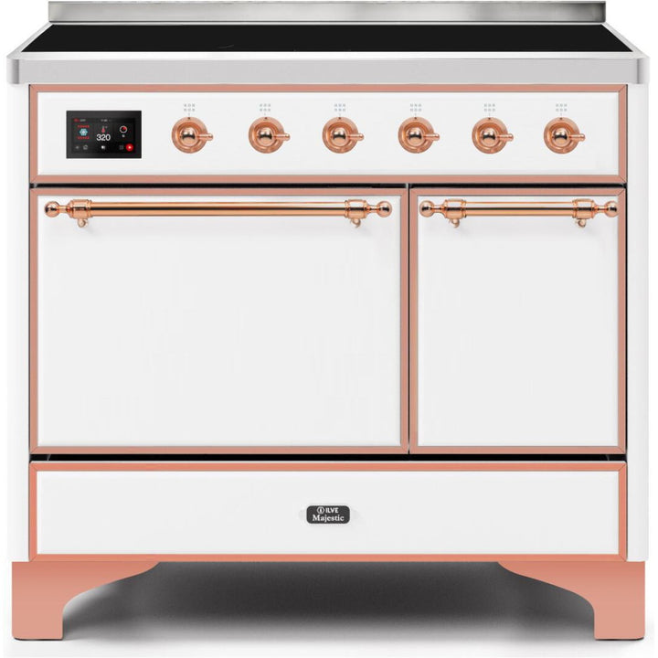 ILVE 40" Majestic II Series Freestanding Electric Double Oven Range with 6 Elements, Solid Door, Convection Oven, TFT Oven Control Display and Child Lock - UMDI10Q