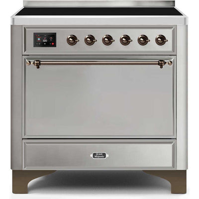 ILVE 36" Majestic II Series Freestanding Electric Single Oven Range with 5 Elements,  Solid Door, Convection Oven, TFT Oven Control Display and Child Lock - UMI09Q