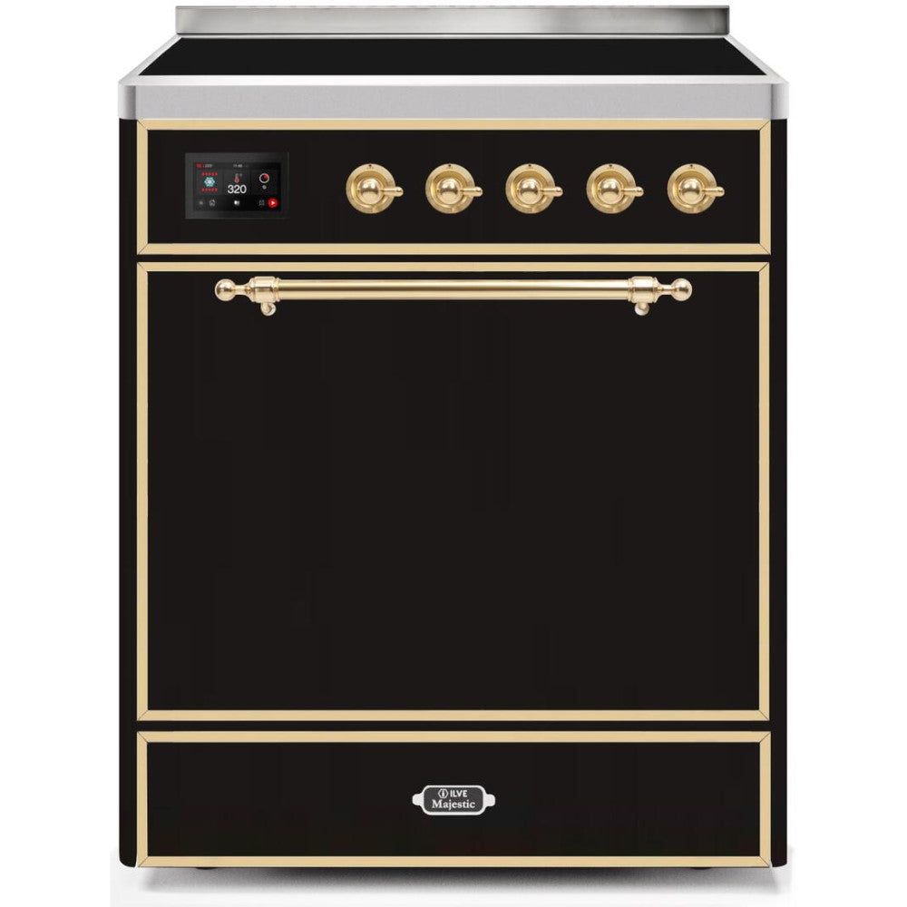 ILVE 30" Majestic II Series Freestanding Electric Single Oven Range with 4 Elements,  Solid Door, Convection Oven, TFT Oven Control Display and Child Lock - UMI30Q