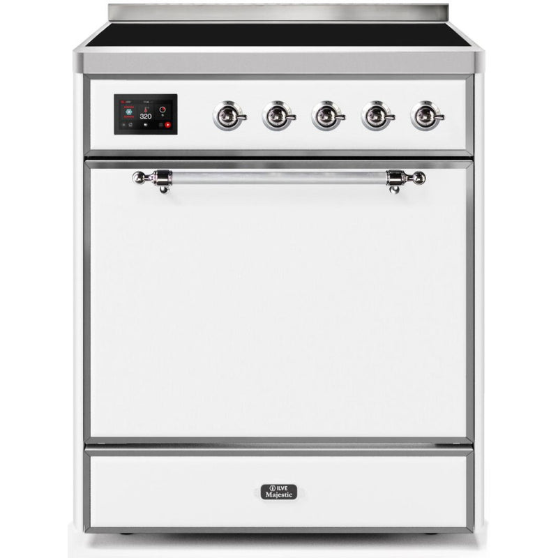 ILVE 30" Majestic II Series Freestanding Electric Single Oven Range with 4 Elements,  Solid Door, Convection Oven, TFT Oven Control Display and Child Lock - UMI30Q