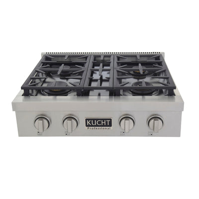 Kucht Professional Series 30 in. Sealed Burner Rangetop with Color Knobs, KFX309T / KFX309T/LP