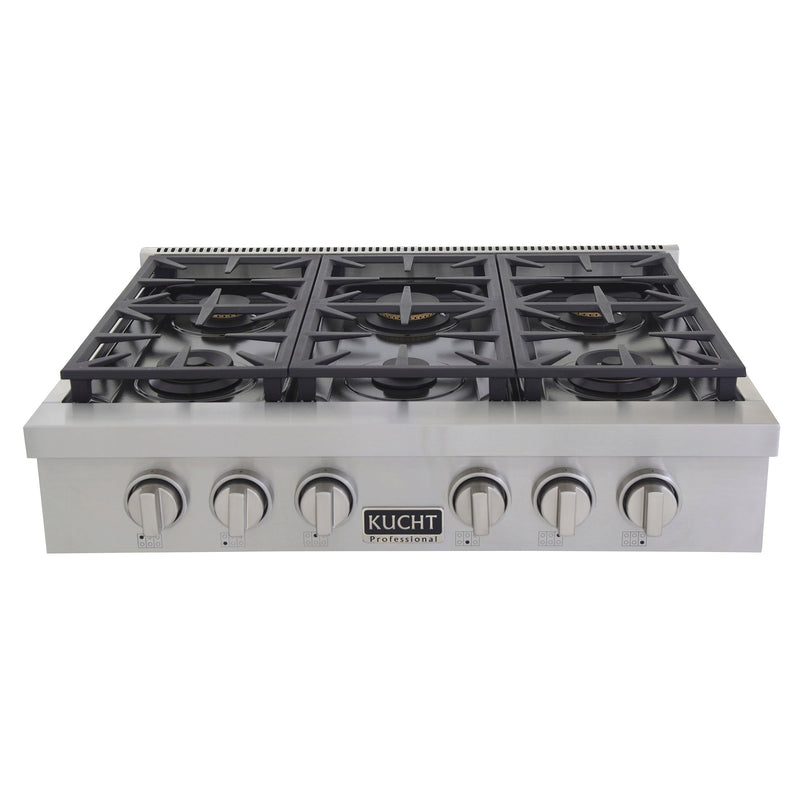 Kucht Professional Series 36 in. Sealed Burner Rangetop with Color Knobs, KFX369T / KFX369T/LP