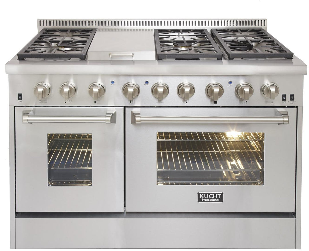 Kucht Professional 48 in. Natural Gas Burner/Electric Oven 6.7 cu ft. Range with Color Knobs, KRD486F / KRD486F/LP