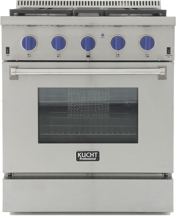 Kucht Professional 30 in. 4.2 cu ft. Natural Gas Range with Color Knobs, KRG3080U-S / KRG3080U-B / KRG3080U-K