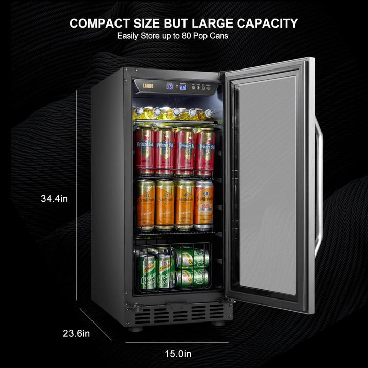 Lanbo LB80BC Single Zone (Built In or Freestanding) Compressor Beverage Cooler - 70 Can Capacity