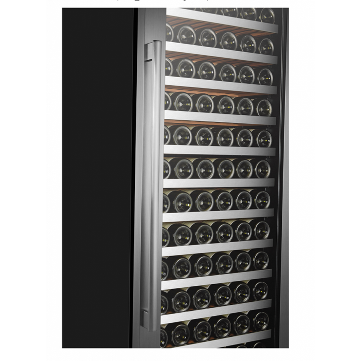 LanboPro LP168S Stainless Steel and Black Single Zone Wine Cooler - 164 Bottles Capacity