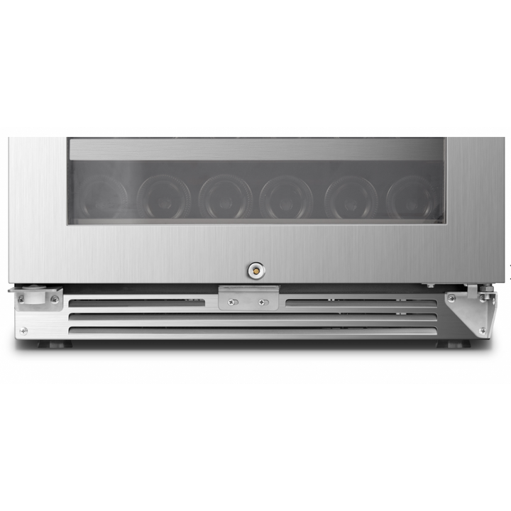 LanboPro LP168S Stainless Steel and Black Single Zone Wine Cooler - 164 Bottles Capacity