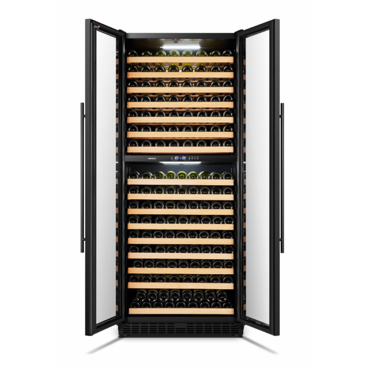 LanboPro LP328D  Black Dual Zone Wine Cooler French Doors - 287 Bottle Capacity