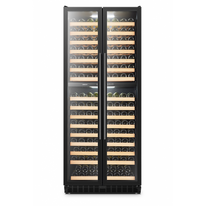 LanboPro LP328D  Black Dual Zone Wine Cooler French Doors - 287 Bottle Capacity