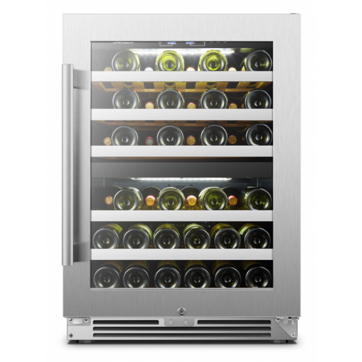 LanboPro LP54D 24 Inch - 44 Bottle Stainless Steel Dual Zone Compressor Wine Cooler