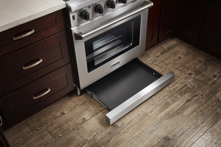 Thor Kitchen Appliance Package - 30 Inch Natural Gas Range, Range Hood, Refrigerator, Dishwasher, AP-LRG3001U-3