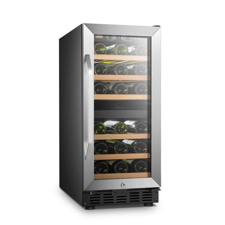 Lanbo LW28D 15 Inch Dual Zone (Built In or Freestanding) Compressor Wine Cooler - 28 Bottle Capacity