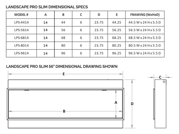 Modern Flames 68-In Landscape Pro Slim Electric Fireplace