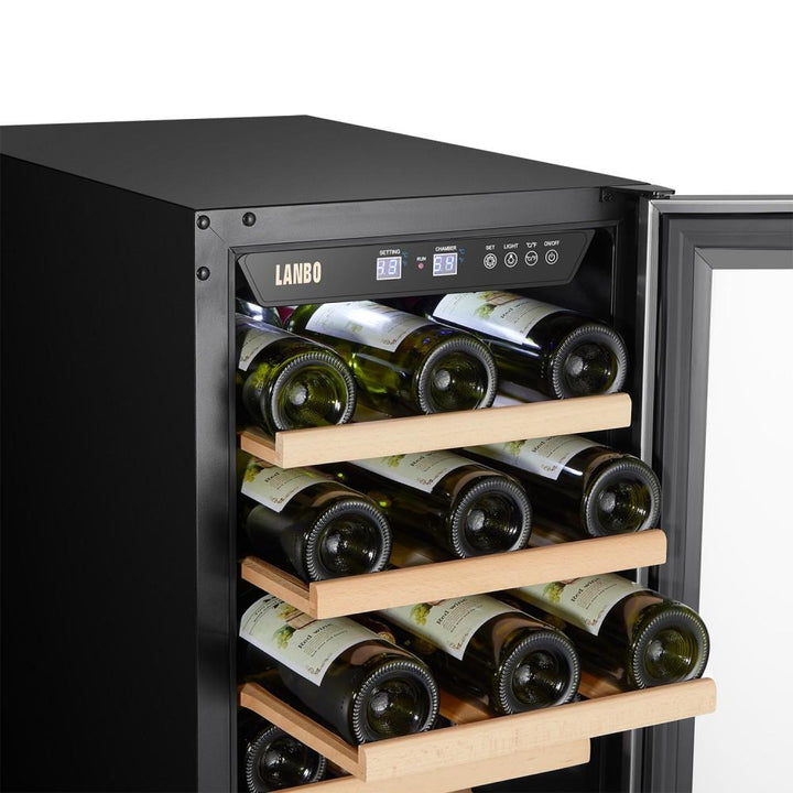 Lanbo LW33S 15 Inch (Built In or Freestanding) Compressor Wine Cooler - 33 Bottle Capacity