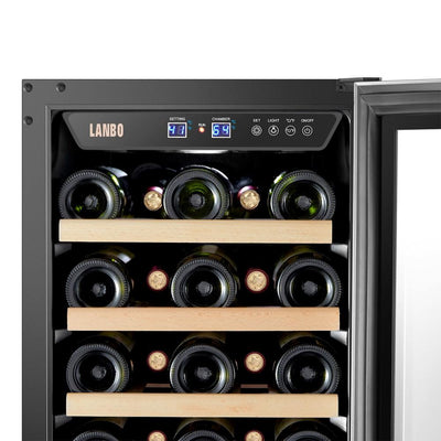 Lanbo LW33S 15 Inch (Built In or Freestanding) Compressor Wine Cooler - 33 Bottle Capacity