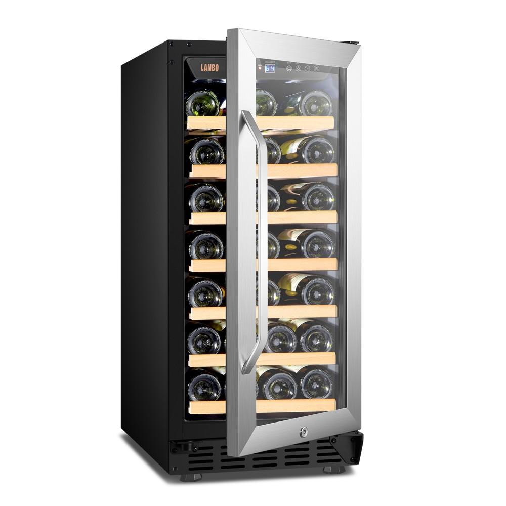 Lanbo LW33S 15 Inch (Built In or Freestanding) Compressor Wine Cooler - 33 Bottle Capacity