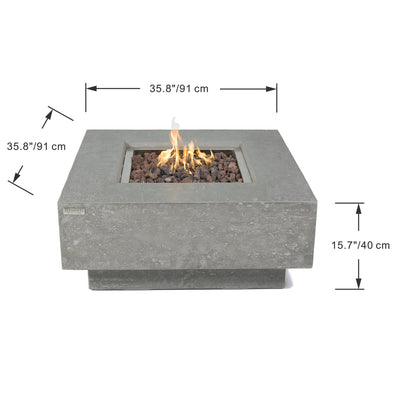Elementi Manhattan Fire Table Square Concrete Fire Pit  (OFG103)