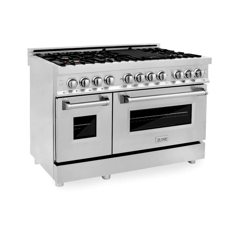 ZLINE 48" 6.0 cu. ft. Dual Fuel Range with Gas Stove and Electric Oven in Stainless Steel (RA-48)