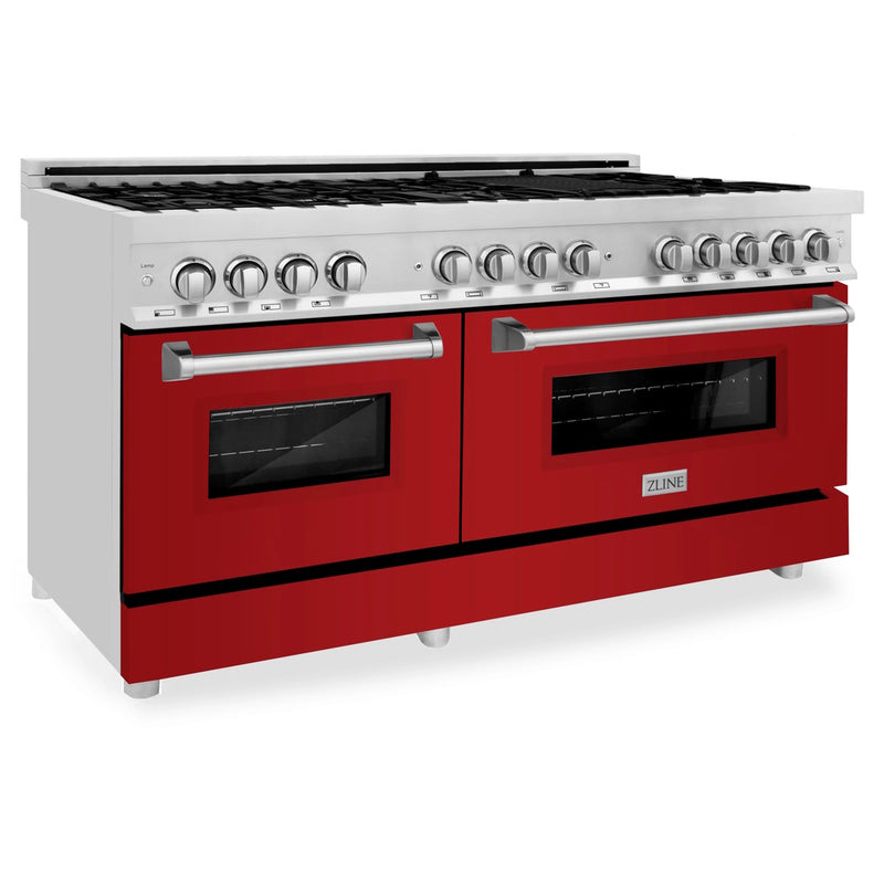 ZLINE 60" 7.4 cu. ft. Dual Fuel Range with Gas Stove and Electric Oven in Stainless Steel (RA-60)