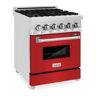 ZLINE 24" 2.8 cu. ft. Dual Fuel Range with Gas Stove and Electric Oven in Stainless Steel (RA-24)