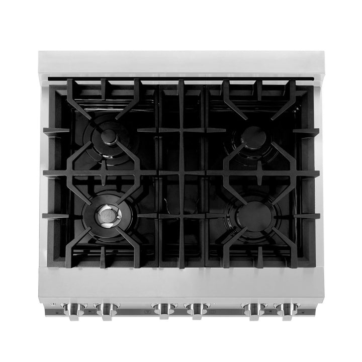 ZLINE 30" 4.0 cu. ft. Dual Fuel Range with Gas Stove and Electric Oven in Stainless Steel (RA-30)