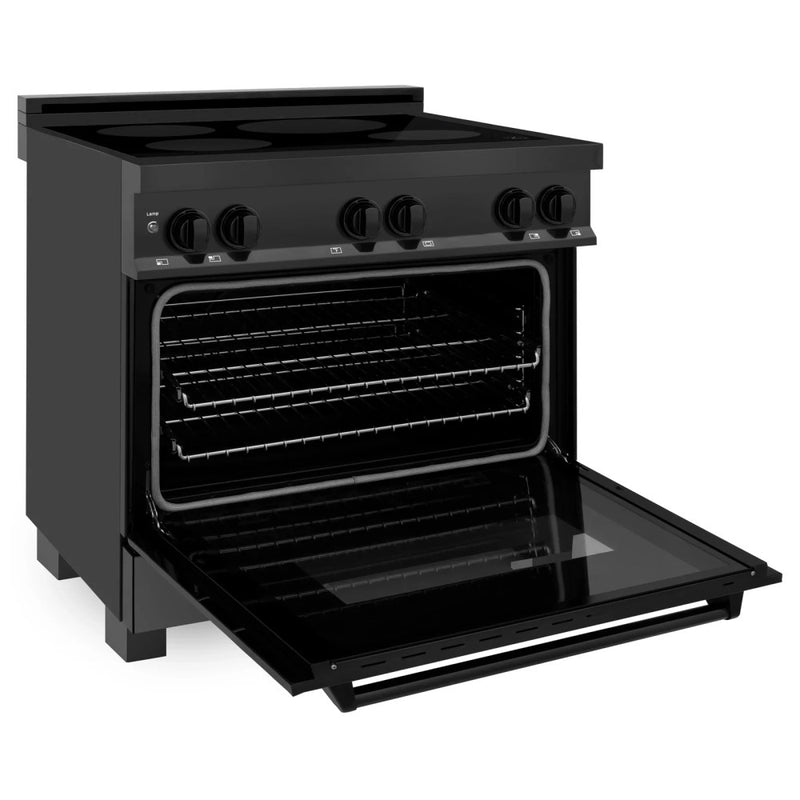 ZLINE Induction Range with a 4 Element Stove and Electric Oven in Black Stainless Steel (RAIND-BS)