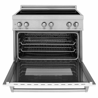 ZLINE 36" 4.6 cu. ft. Induction Range in DuraSnow® with a 4 Element Stove and Electric Oven (RAINDS-36)