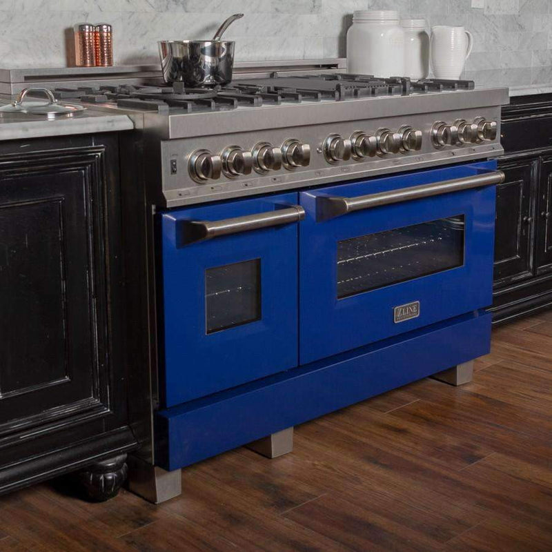 ZLINE 48" 6.0 cu. ft. Dual Fuel Range with Gas Stove and Electric Oven in DuraSnow® Stainless Steel (RAS-48)