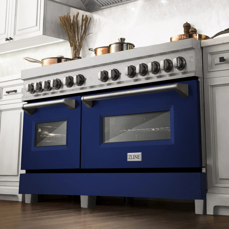 ZLINE 60" 7.4 cu. ft. Dual Fuel Range with Gas Stove and Electric Oven in DuraSnow® Stainless Steel (RAS-60)