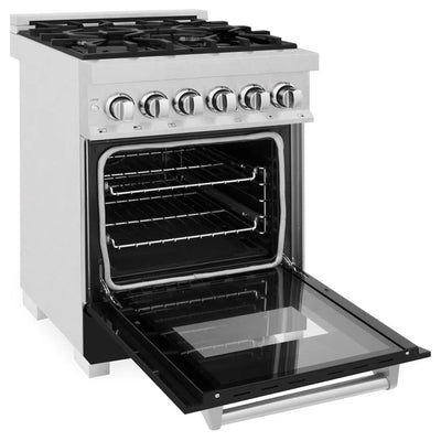 ZLINE 24" 2.8 cu. ft. Dual Fuel Range with Gas Stove and Electric Oven in DuraSnow® Stainless Steel (RAS-24)