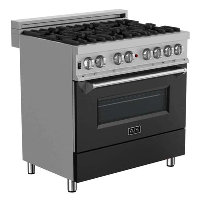 ZLINE 36" 4.6 cu. ft. Dual Fuel Range with Gas Stove and Electric Oven in DuraSnow® Stainless Steel (RAS-36)